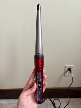 Red and Silver Tapered Curling Wand - Women Hair Tools